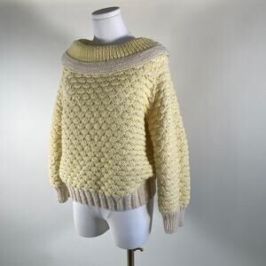 Vintage handknit yellow sweater
